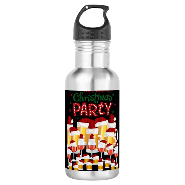 Weihnachts-Party im Büro Edelstahlflasche (Vorderseite)