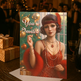 Weihnachts-Party in den 20er Jahren Flapper Holida Einladung