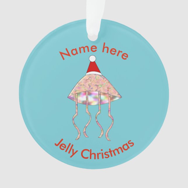 Weihnachts-Party Jellyfish Acrylschmuck Ornament (Vorderseite)