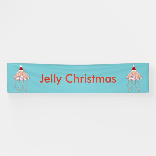 Weihnachts Party Jellyfish Custom Banner (Horizontal)