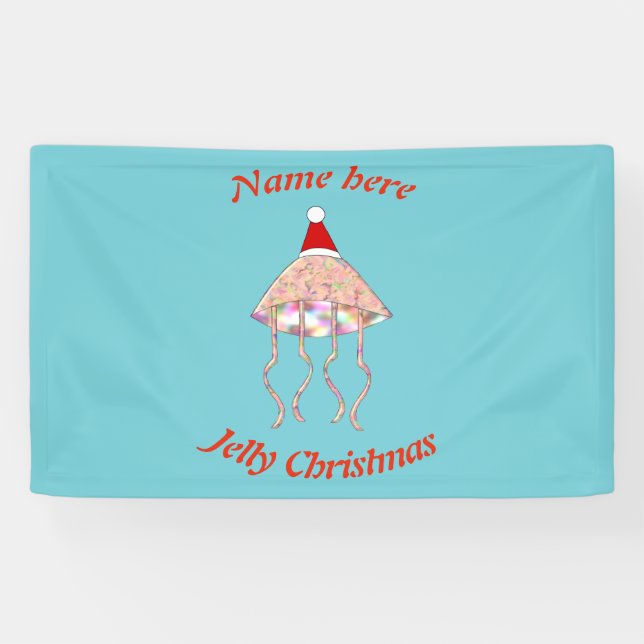 Weihnachts Party Jellyfish Custom Banner (Horizontal)