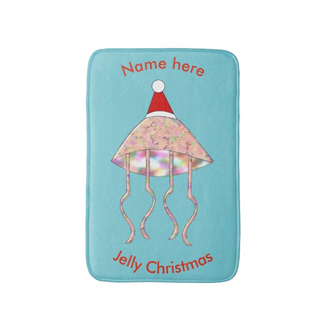 Weihnachts Party Jellyfish Custom Bath Mat Badematte (Vorderseite Vertikal)