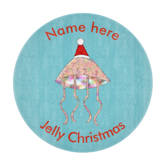 Weihnachts Party Jellyfish Custom Cutting Board Schneidebrett (Vorderseite)