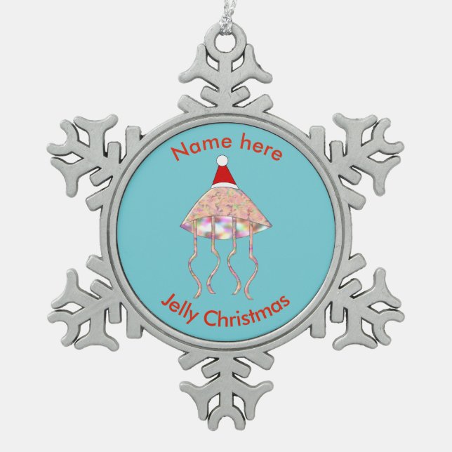 Weihnachts Party Jellyfish Custom Ornament (Vorderseite)