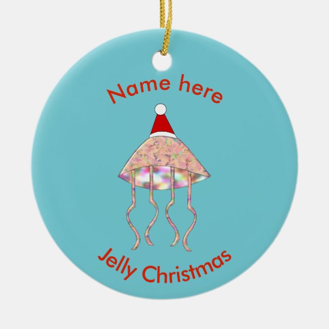 Weihnachts Party Jellyfish Custom Ornament (Vorne)