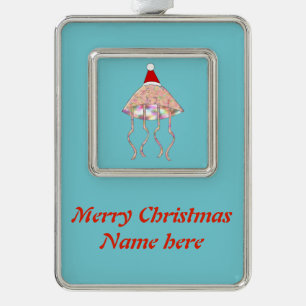 Weihnachts Party Jellyfish Custom Ornament Rahmen-Ornament Silber
