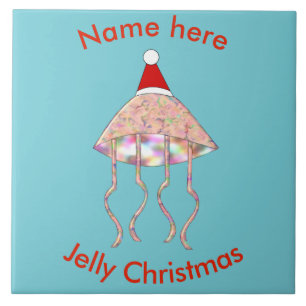 Weihnachts Party Jellyfish Custom Tile Fliese
