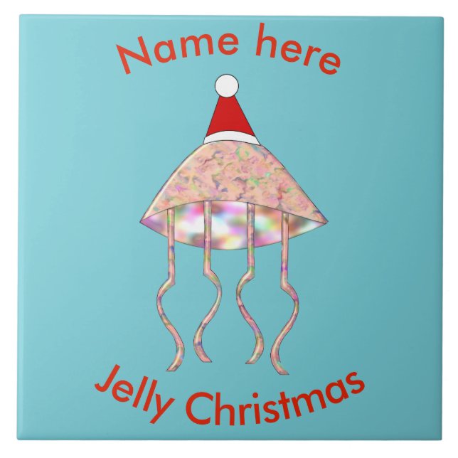 Weihnachts Party Jellyfish Custom Tile Fliese (Vorderseite)