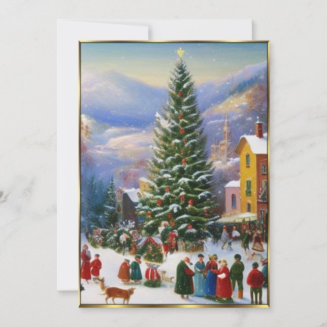 Weihnachts-Party-Leute singen Einladung (Vorderseite)