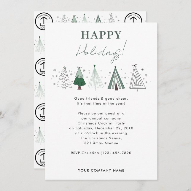 Weihnachts-Party-Logo der Firma Whimsisical Einladung (Vorne/Hinten)