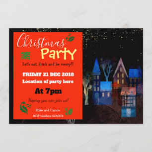 Weihnachts-Party Magische Nacht-Szene Einladung