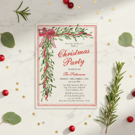 Weihnachts-Party Mistletoe Bow Moderne Feiertagspa Acryleinladungen