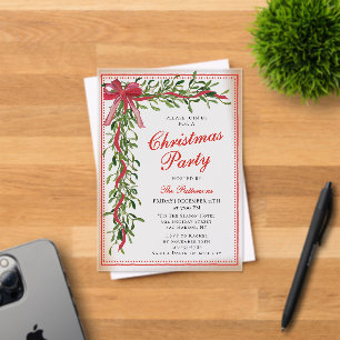 Weihnachts-Party Mistletoe Bow Moderne Feiertagspa Acryleinladungen