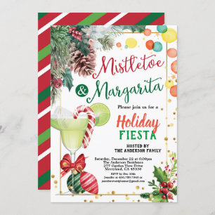 Weihnachts-Party Mistletoe und Margarita Cocktail Einladung