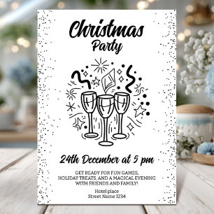Weihnachts-Party mit Champagnerbrille Einladung