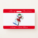Weihnachts Party Name Abzeichen Snowman und Girl D Ausweis<br><div class="desc">Happy Snowman und Girl Dance Tango Weihnachts Party Spaß Cartoon Zeichnend - Wählen / Fügen Sie Ihren einzigartigen Text / Name / Farbe - Make Your Special Gift - Neu vergrössern und verschieben oder entfernen und fügen Sie Elemente / Text mit Anpassungs-Tool ! Zeichn und Design von MIGNED. Bitte schauen...</div>