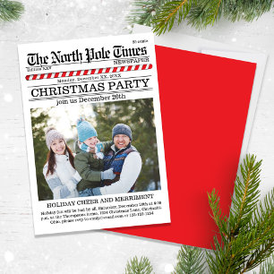 Weihnachts-Party Niedliche Zeitung Custom Einladung