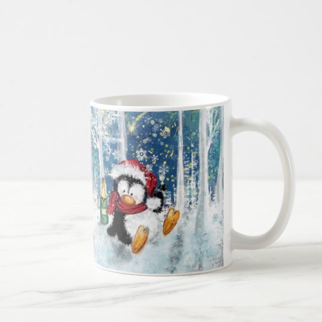 Weihnachts-Party Pinguin-Tasse Kaffeetasse (Rechts)