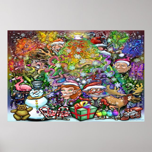 Weihnachts-Party-Poster Poster (Vorne)