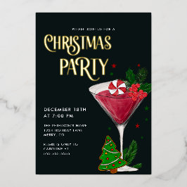 Weihnachts-Party Real Gold Folieneinladung