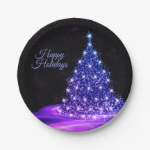 Weihnachts Party Rosa Blauer Tree Winter Schwarz R