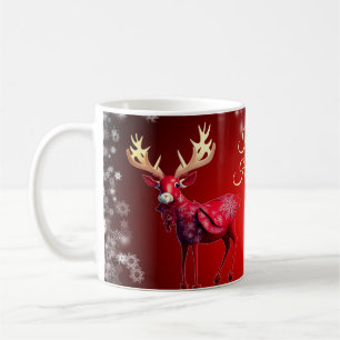 Weihnachts-Party Rote Rentiere Winterurlaub Kaffeetasse
