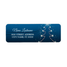 Weihnachts Party Rücksendeadresse Reindeer Blue Wh