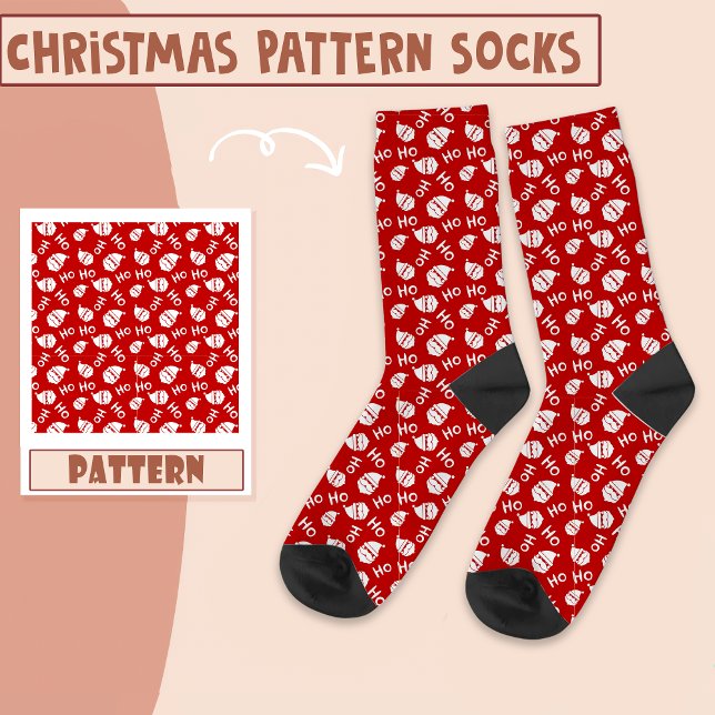Weihnachts-Party Santa Ho Ho Muster Socken (Von Creator hochgeladen)