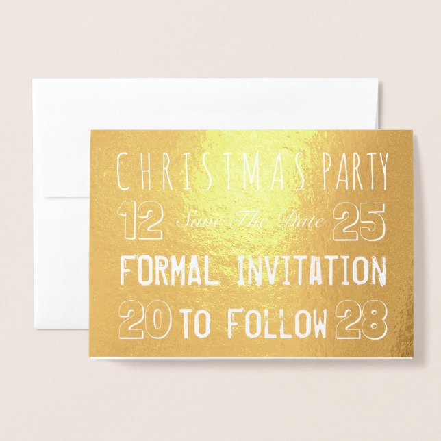 Weihnachts-Party Save the Date Foulcard Folienkarte (Vorderseite mit Umschlag)