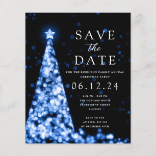 Weihnachts-Party Save the Date Glam Blue Invite Flyer