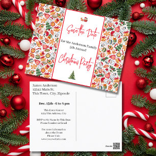 Weihnachts-Party Save the Date Weihnachten Postkarte