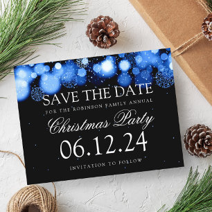 Weihnachts-Party Save the Date Winter Wonder Blue Ankündigungspostkarte