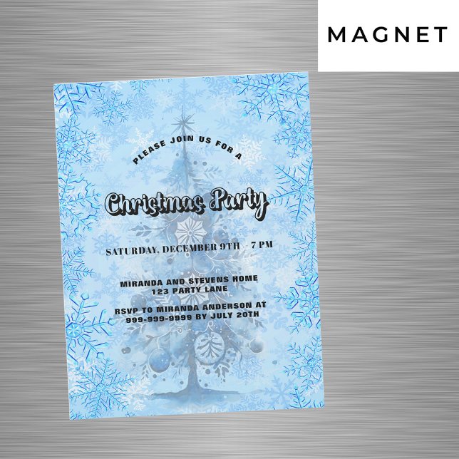 Weihnachts-Party-Schneeflocken Magneteinladung (Von Creator hochgeladen)