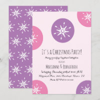 Weihnachts-Party Schneeflocken Rosa Lila Punkte