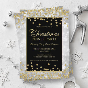 Weihnachts-Party Silver Gold Glitzer Winter Wunder Einladung