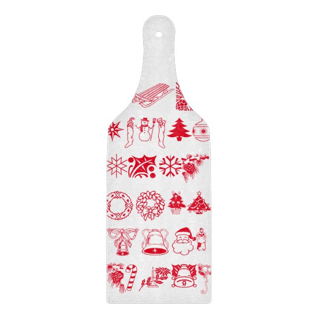 Weihnachts-Party Snowman Santa Claus Workshop Schneidebrett (Vorderseite)