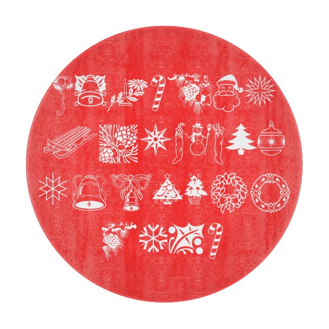 Weihnachts-Party Snowman Santa Claus Workshop Schneidebrett (Vorderseite)