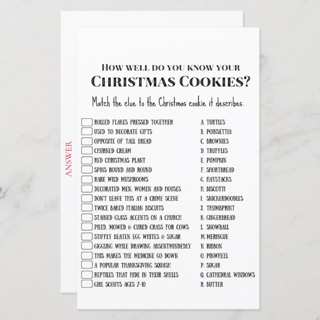 Weihnachts-Party-Spiel (Vorne/Hinten)