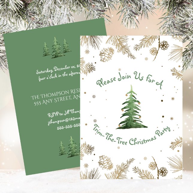 Weihnachts-Party, Trim-the-Tree, Einladung (Christmas Party Trim-The-Tree Invitation)