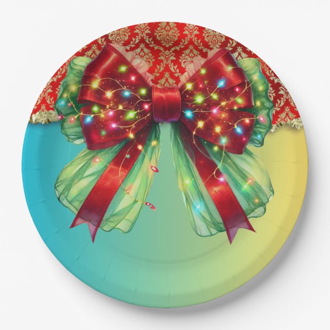 Weihnachts-Party Tropfen Bling Festival Merry Xmas Pappteller (Vorderseite)