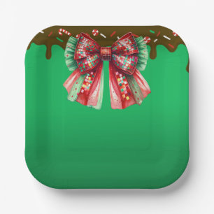 Weihnachts-Party Tropfen Bling Festival Merry Xmas Pappteller