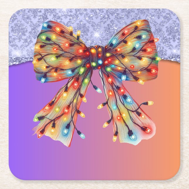 Weihnachts-Party Tropfen Bling Festival Merry Xmas Rechteckiger Pappuntersetzer (Vorderseite)