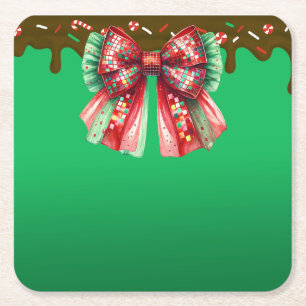 Weihnachts-Party Tropfen Bling Festival Merry Xmas Rechteckiger Pappuntersetzer