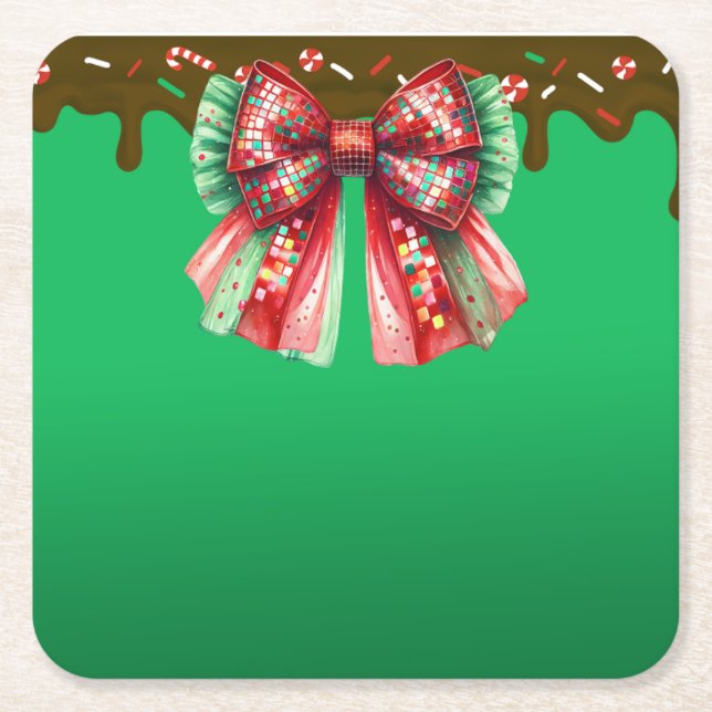 Weihnachts-Party Tropfen Bling Festival Merry Xmas Rechteckiger Pappuntersetzer (Vorderseite)