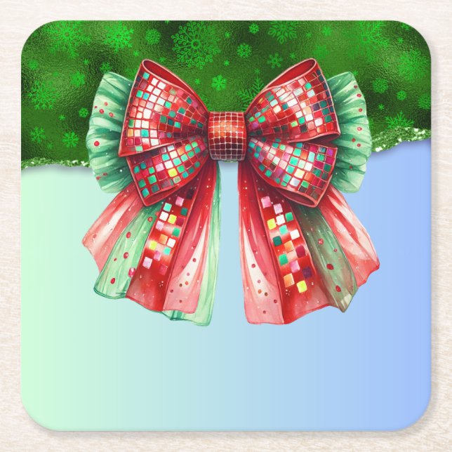 Weihnachts-Party Tropfen Bling Festival Merry Xmas Rechteckiger Pappuntersetzer (Vorderseite)