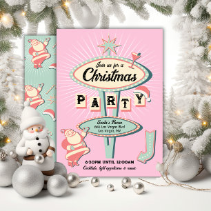 Weihnachts-Party Unterschreiben Mod Retro Einladung