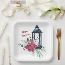 Weihnachts-Party Vintag Lantern Pappteller