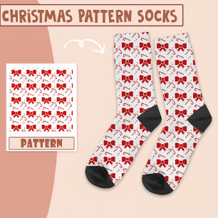 Weihnachts-Party Weihnachts Candy Red Pattern Socken