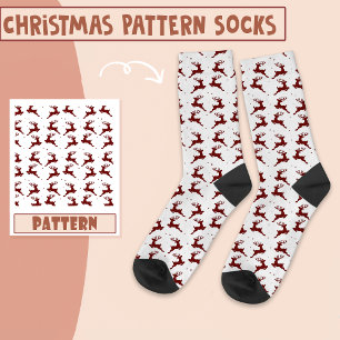 Weihnachts-Party Weihnachts Rentier Rotes Muster Socken