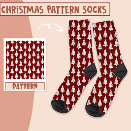 Weihnachts Party Weihnachtsbaumen Rotes Muster Socken